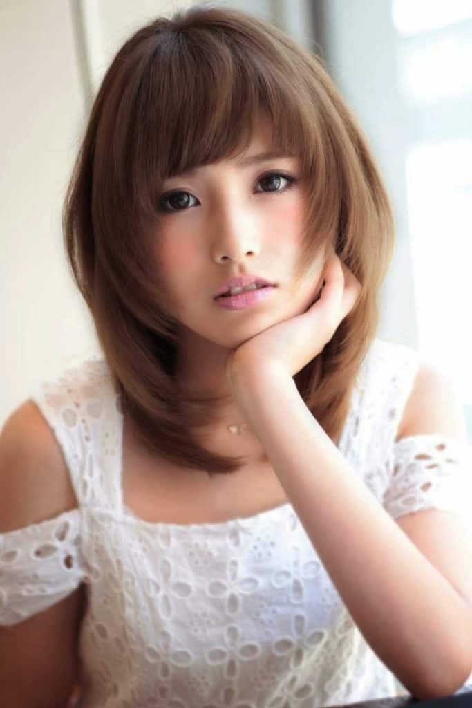 Medium Hairstyles with Bangs for Asian Women