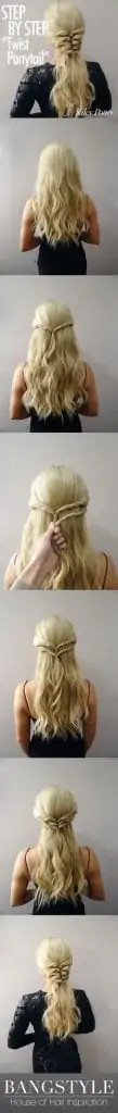 Twist Pony Tail Braid for long thick hair