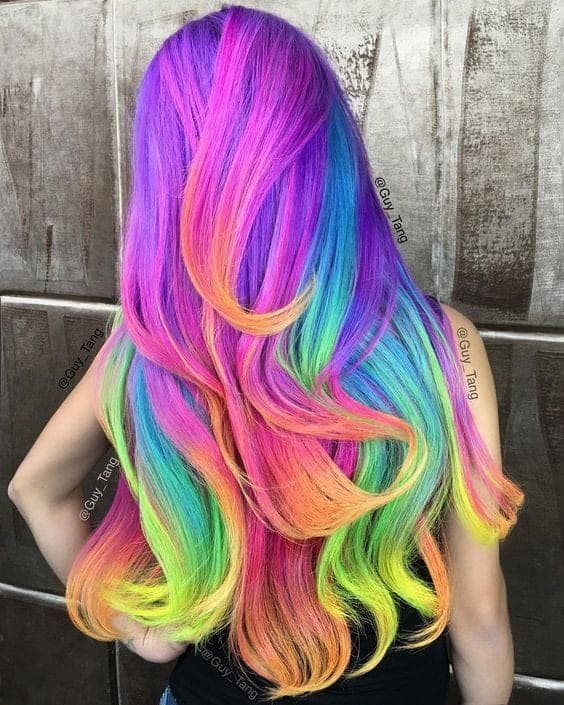 Neon Unicorn Rainbow Hair Color Inspiration