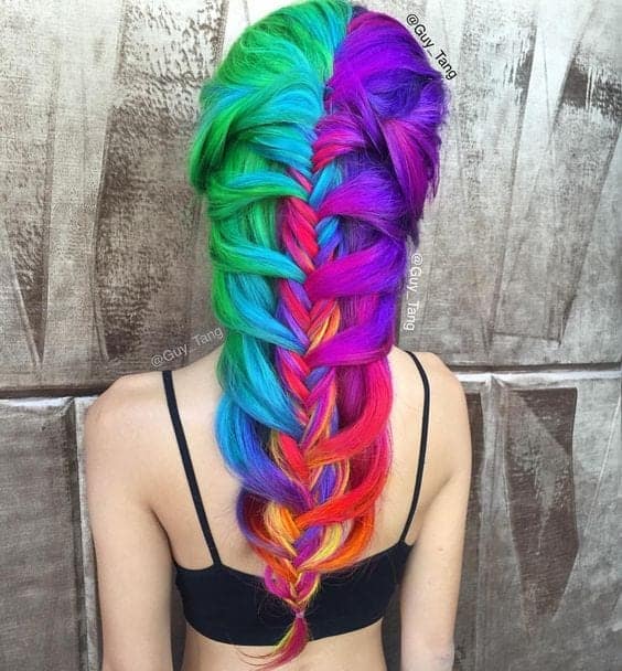 Colorful Rainbow Candy Hair Color Ideas