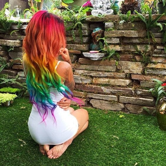Cute Rainbow Hair Color for Long Hair