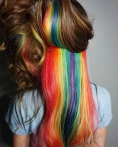 Hidden Rainbow Hair color for auburn long air