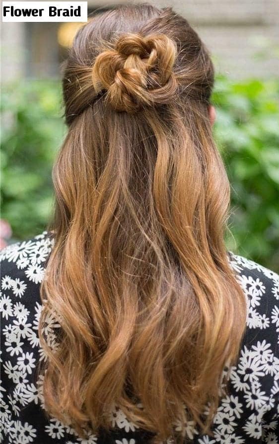 Flower Braid for long thick hair