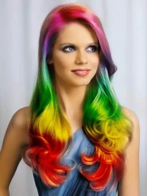 Rainbow Hair Color for Long Thick Hair