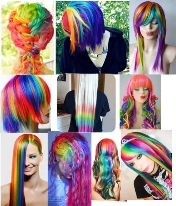 Rainbow hair color compilation ideas