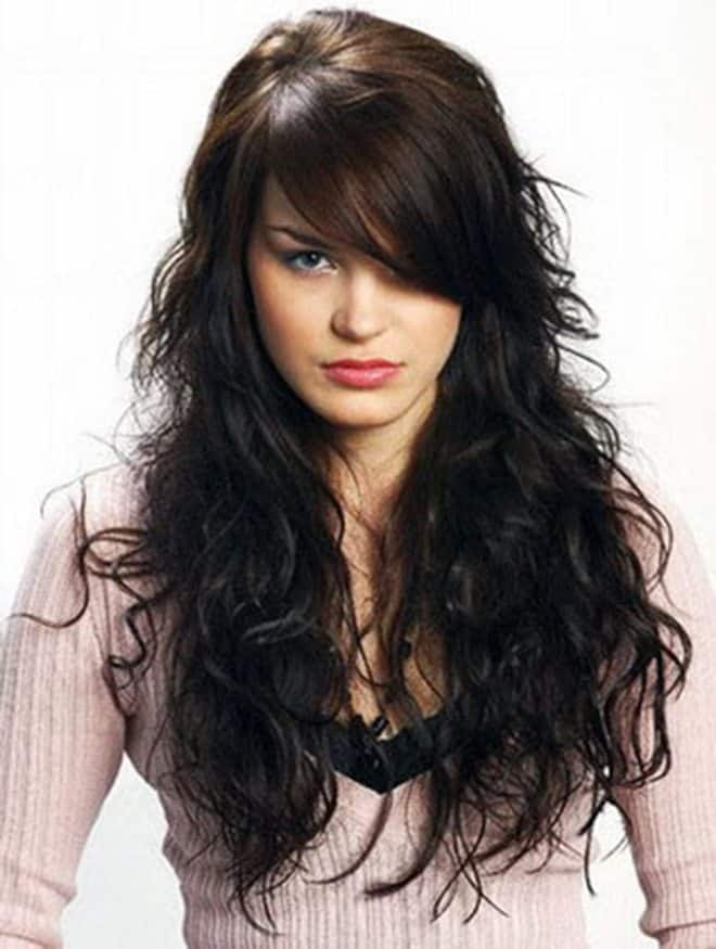 Long Hairstyles with Side Swept Bangs