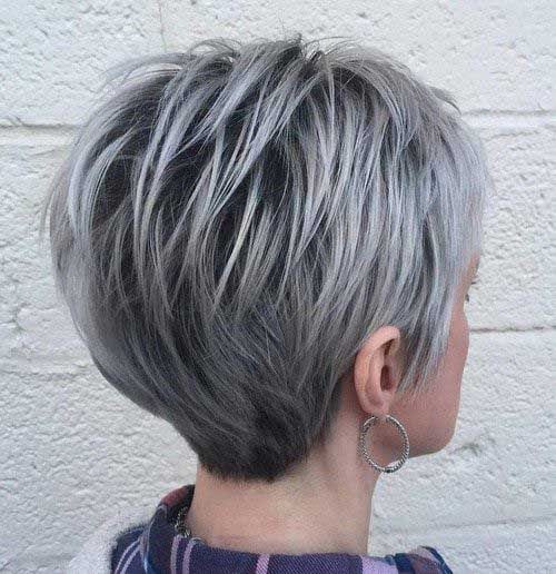 Pixie haircut for gray hairs