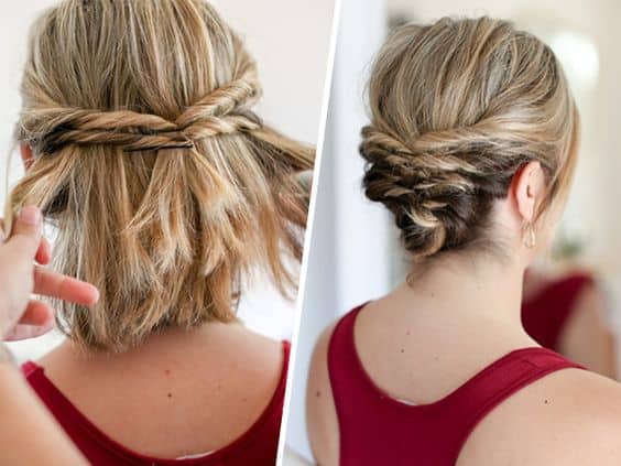 25 Cute Easy Updos for Short Hair 2018 - 2019 - On Haircuts