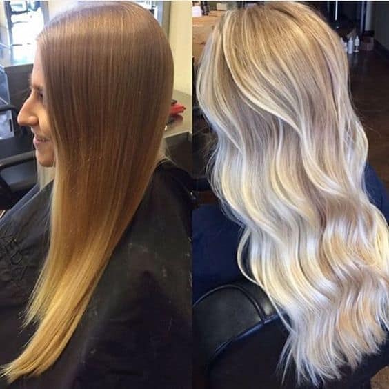 Icy Blonde Balayage Hair Color