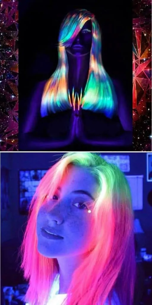 Glow in the Dark Rainbow Hair Color
