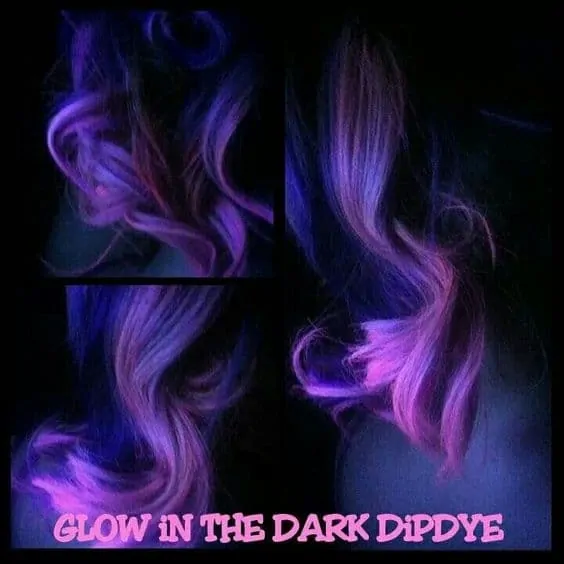 Glow in the Dark DipDye Hair Color