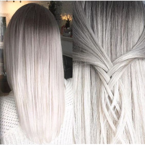 Platinum smokey hair color