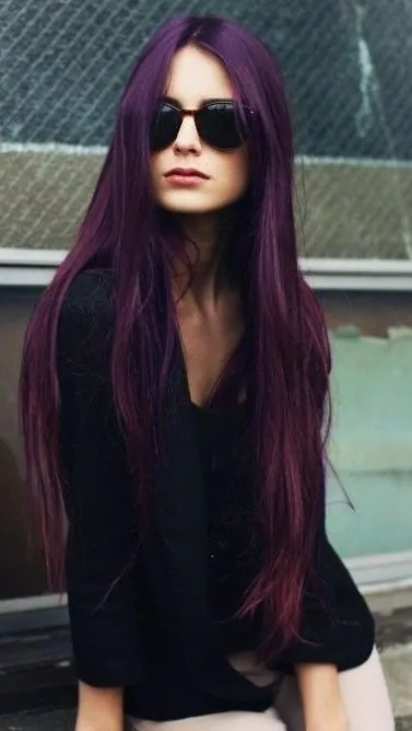 Charming Dark Purple Vampy Hair color