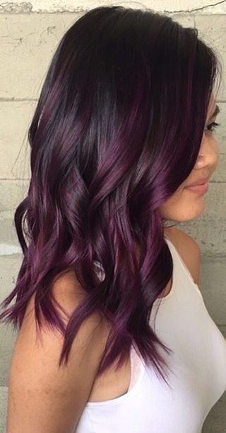 Cute Dark Purple Hair Color Ideas