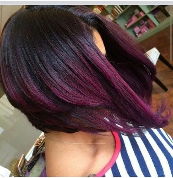 Dark Purple Hair Color for Short Hair