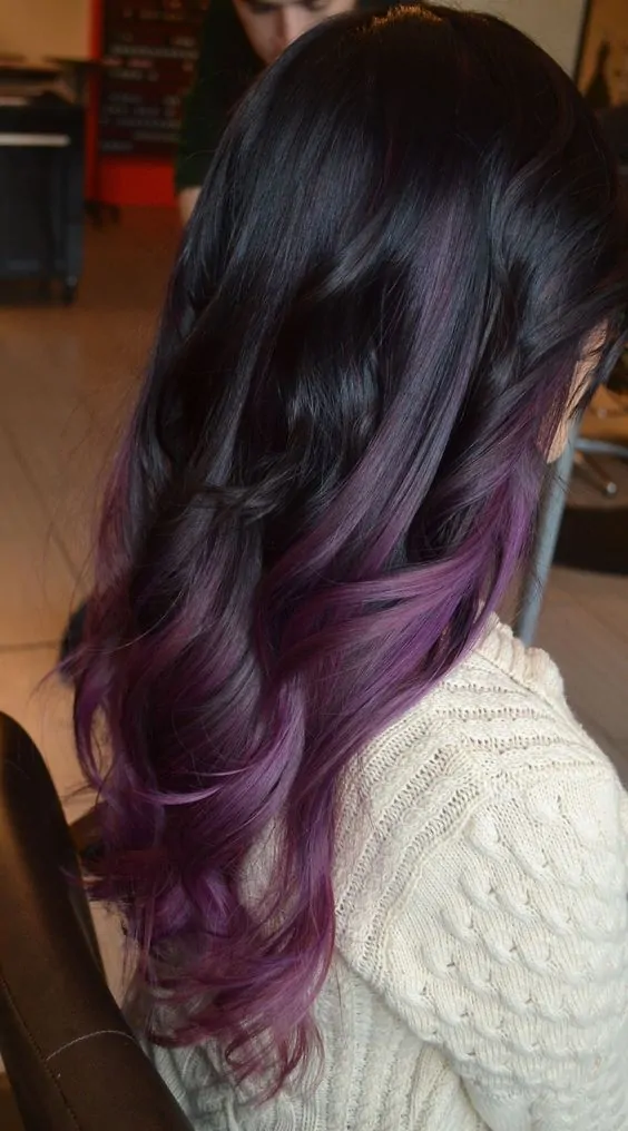 Purple Balayage Ombre Hair Color
