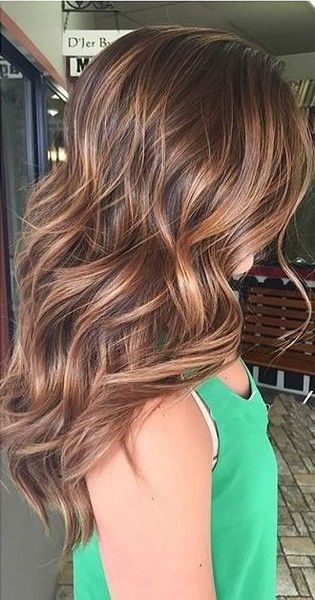 Coppery Brunette Highlights Hair Color Ideas