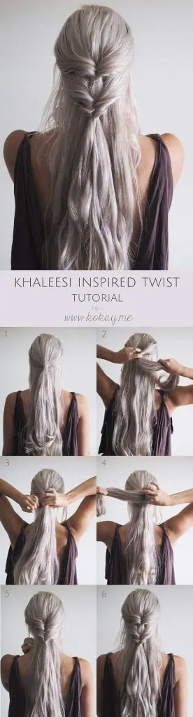 Khaleesi Inspired Twist Hairstyle Tutorial