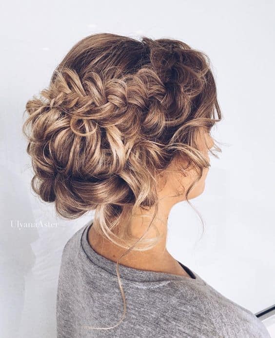 Pretty Braided Updo Hairstyles for Brides