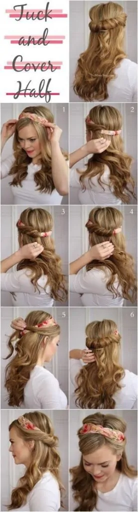 The Tuck & Cover Half Hairstyle Tutorial