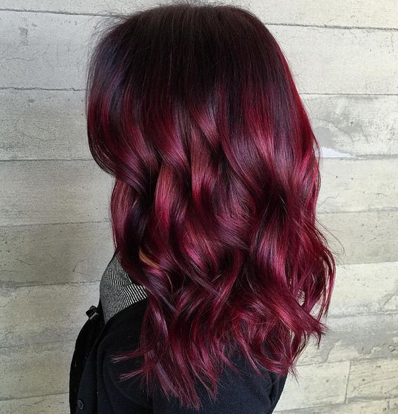 Red Maroon Hair Style Ideas