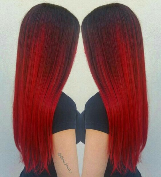 Red Ombre for Long Straight Hair Style Ideas