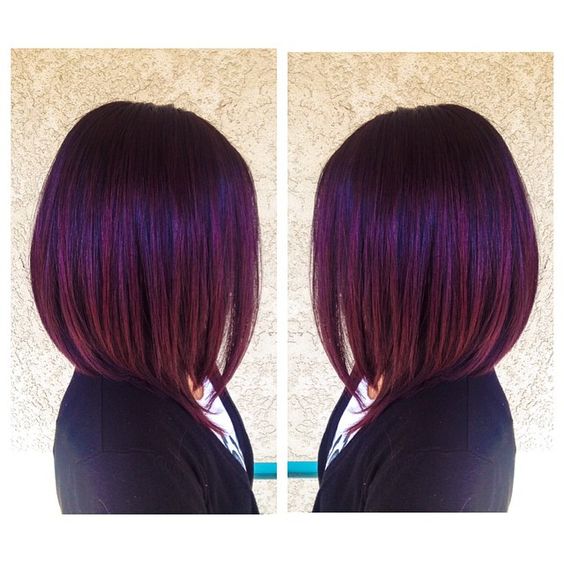 Redish Violet Bob Hair Style