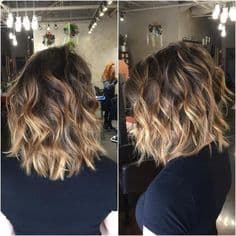 Shoulder Length Brown Balayage Ombre Hairstyles with Curly Hair