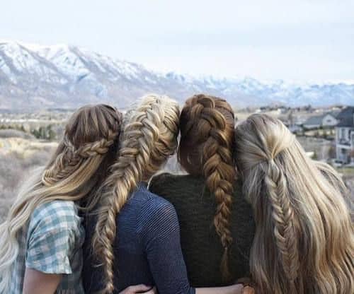Adorable Girls with Braided Long Hair