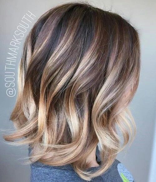 Brown to blonde balayage for Shoulder Length Hair