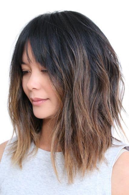 Dark to light Ombre Hairstyle for Medium Length Hair
