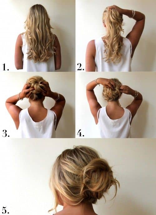 Easy 5 Steps Bun Hair