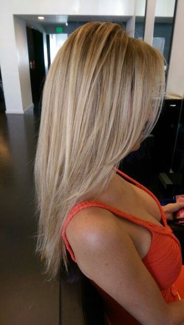 Long Layered Hairstyle with Golden Highlights