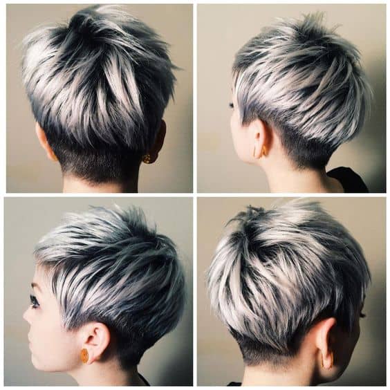 Silver Platinum Hair color for Short Hair