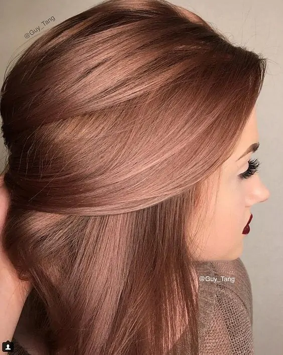 Rose Gold Hair Color with Rainbow Hue