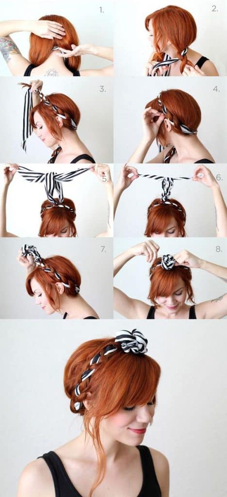 Scarf updo for Long Hair