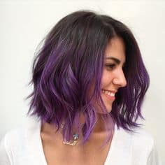 Purple Balayage Short Hair