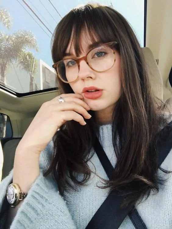 Cute Haircut with bangs and glasses