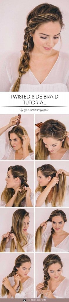 Easy Twisted Side Braid Hairstyle Tutorial