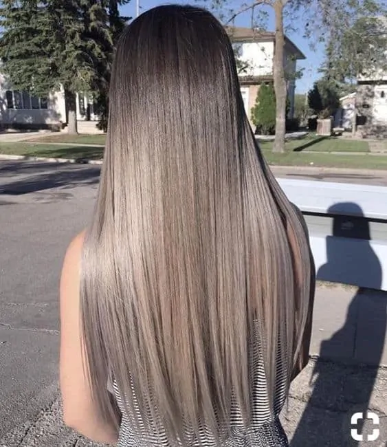 grey straight haircolor
