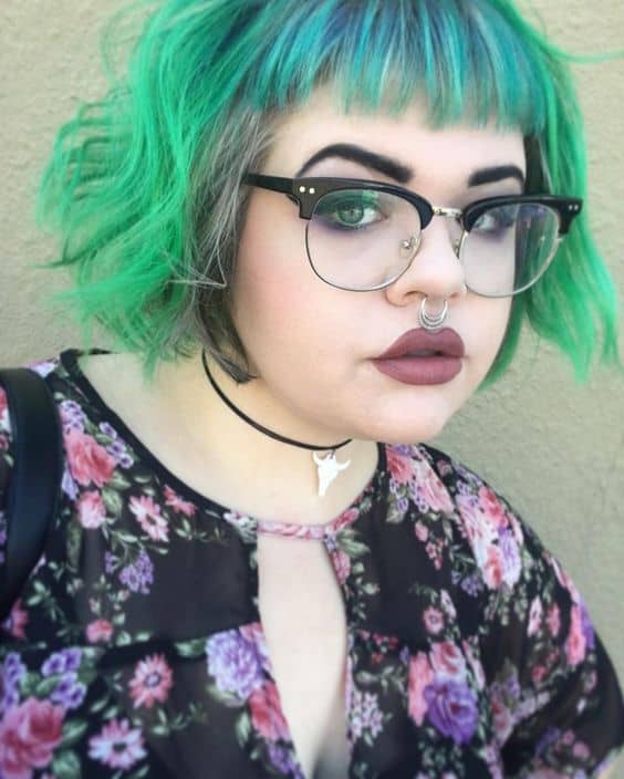 colorfull green short hairstyles