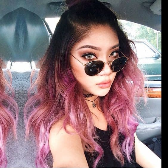 cool pink balayage hair