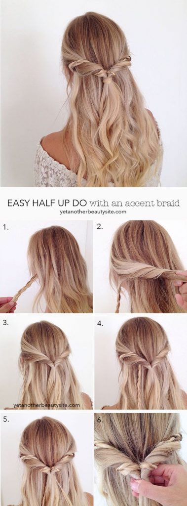 easy half Up Do hairstyles tutorial