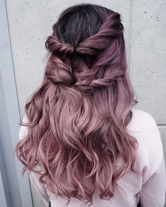 pink rose balayage hairstyles