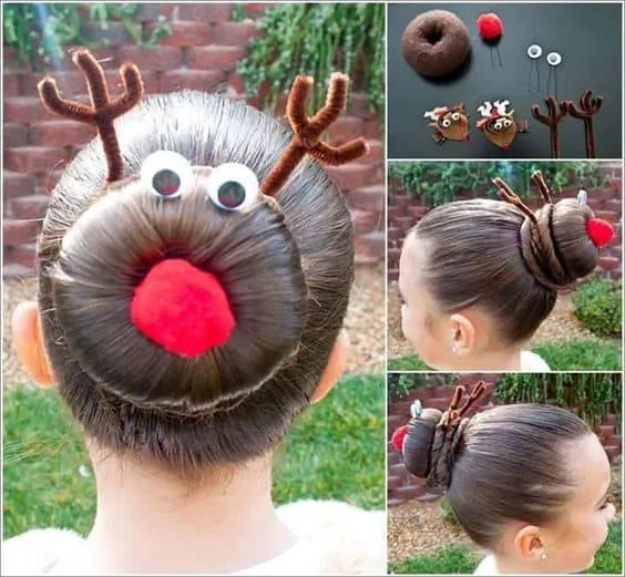12 Christmas Hairstyles Tutorial D.I.Y - Cute Haristyles Idea for your kids