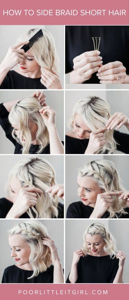 A Side Braid On Short Hairstyle Tutorial