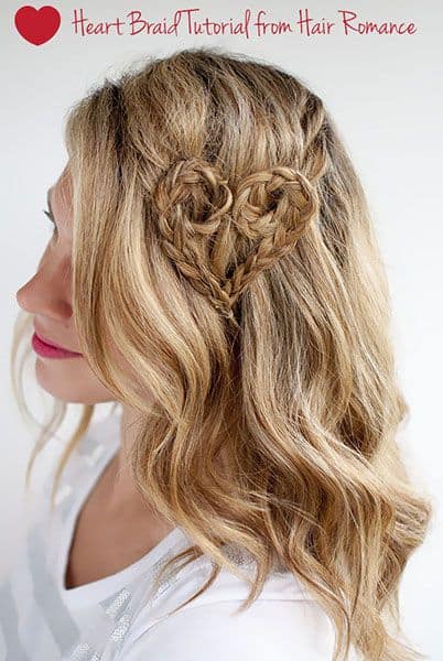 Adorable Heart Braid Hair Style for Valentine's Day 2019