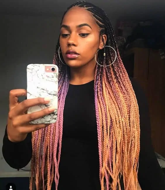 Cornrow for Candy Ombre Peach + Pink Candy Hair
