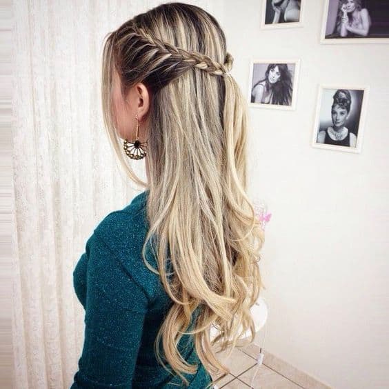Easy Braided Hairstyle Long Hair for Valentine's Day