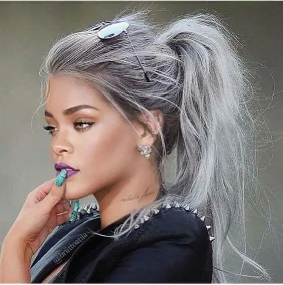 grey hairstyles Rihana